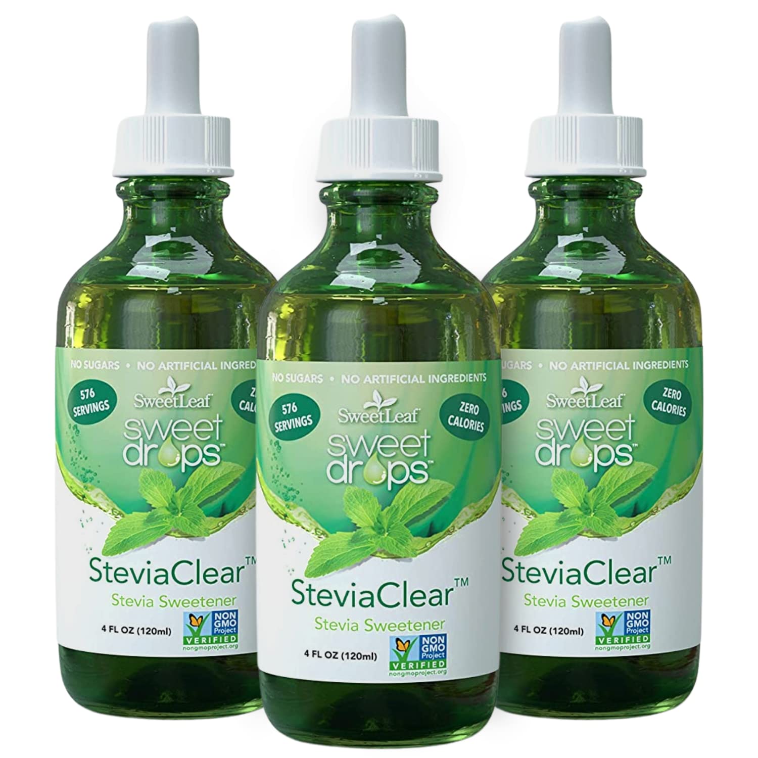 Sweetleaf Steviaclear Sweet Drops - Natural Stevia Liquid Sweetener, Pure Stevia Drops, No Bitter Aftertaste, Liquid Sugar Alternative, Zero Calorie, Keto, Non-Gmo Stevia, 4 Fl Oz (Pack Of 3)