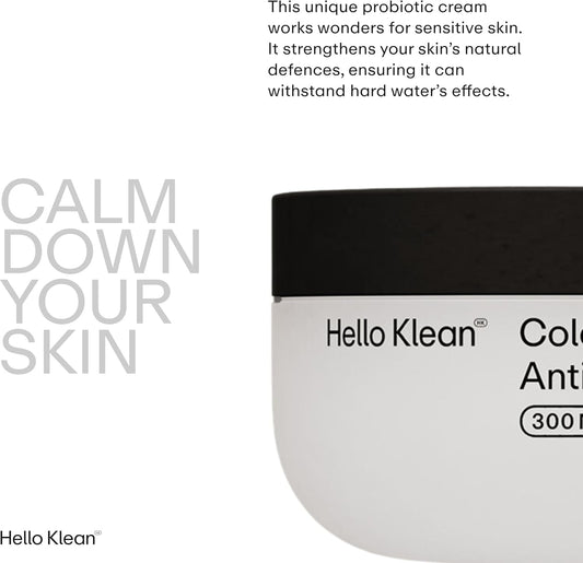 Hello Klean Cold Cream Anti-Dryness Body Cream - For Dry, Itchy Skin Caused By Hard Water - Hydrating Boost For Instant Relief - Calms & Hydrates Skin - Reduces Redness
