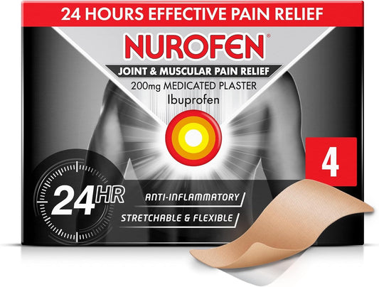 Nurofen 200mg Pain Patches - 4 Pack For Knee, Period, Muscle, Bone & Joint Discomfort, Ibuprofen 24H Relief Solution : Amazon.co.uk: Health & Personal Care