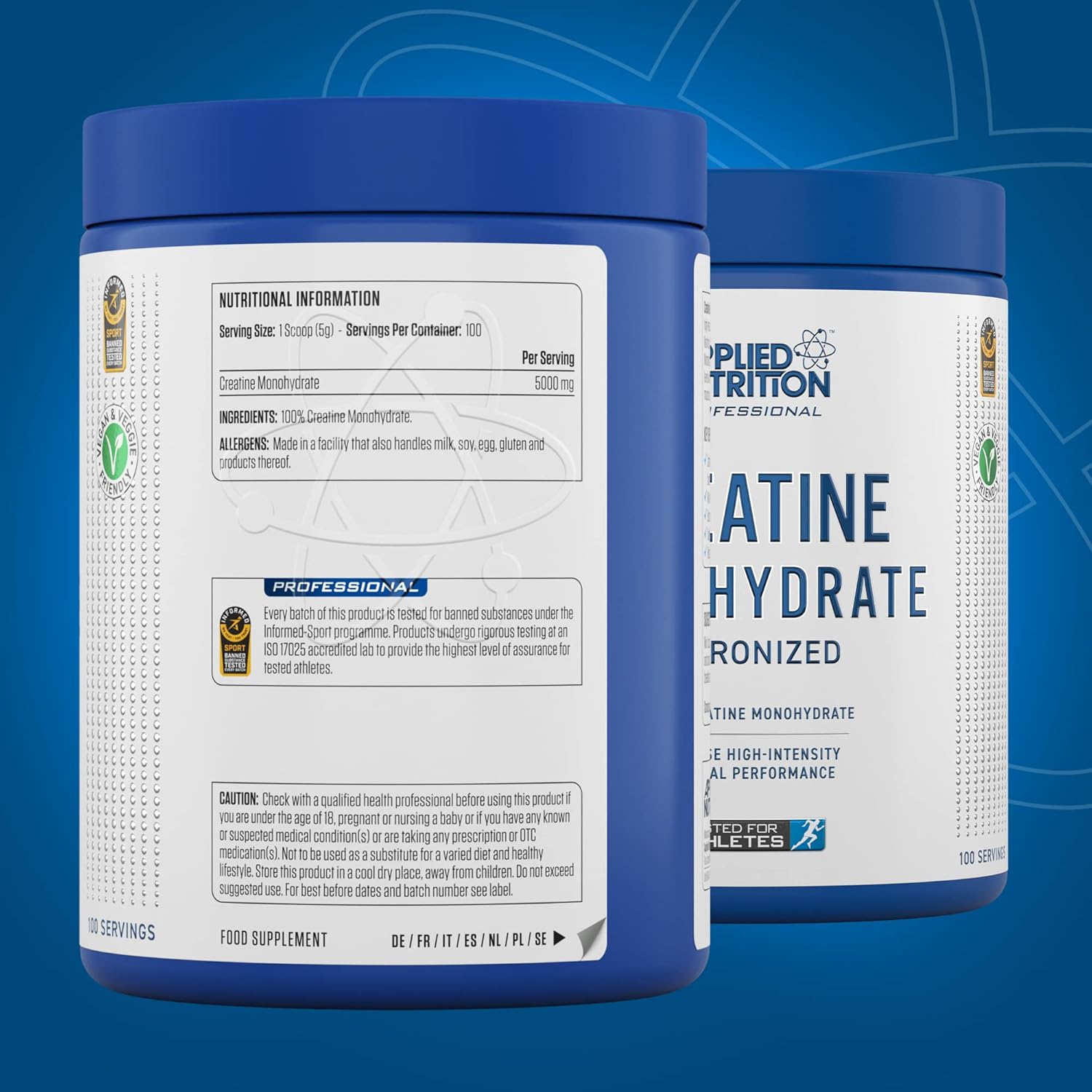 Applied Nutrition Creatine Monohydrate Powder 500g – 100% Micronized Creatine – 5g per Serving – Unflavoured – Supports High-Intensity Performance – 100 Servings : Amazon.co.uk: Health & Personal Care