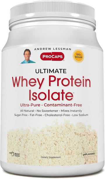 Andrew Lessman Ultimate Whey Protein Isolate 50 Servings - Supports Workout Recovery And Lean Muscle Non-Gmo, No Added Flavors, Fat-Free, Sugar And Sweetener-Free, Certified Kosher. No Additives
