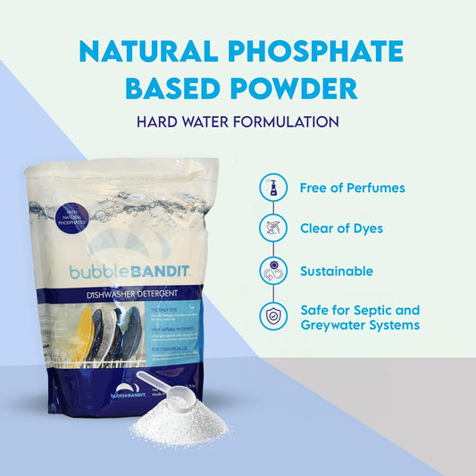 Dishwasher Powder Detergent with Phosphate. The Best Dishwasher Detergent for Spotless Dishes in Hard Water! ALL-IN-ONE (Soak, Wash & Rinse). (Pack of 1)…