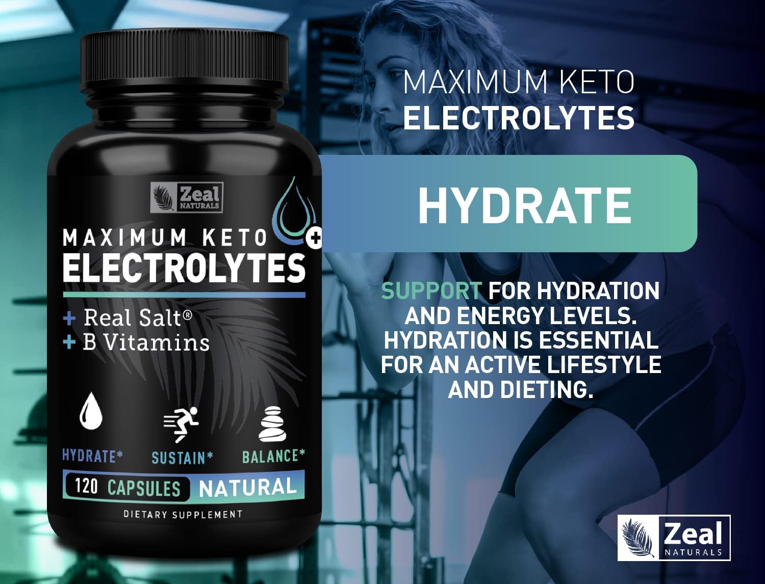 Keto Electrolyte Supplement (120 Capsules) Maximum Keto Electrolytes Supplements Pills w Real Salt®, B Vitamins, Magnesium and Potassium Supplement - Salt Pills & Electrolyte Tablets : Health & Household