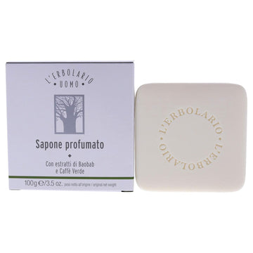 L'Erbolario Baobab And Green Coffee Bar Soap - Enriched With All Natural Ingredients And Aromatic Fragrances - Cleanses And Moisturizes Skin - Long Lasting And Creates A Rich, Creamy Lather - 3.5 Oz : Beauty & Personal Care