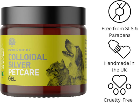 Natures Greatest Secret Colloidal Silver Petcare Gel 100G - Soothing Antibacterial & Antifungal Gel With High-Grade Colloidal Silver - Used For A Wide Range Of Skin Conditions