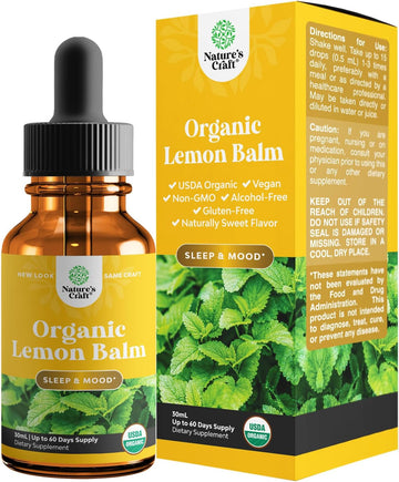 Lemon Balm Extract For Immune Support - Organic Lemon Balm Tincture For Mood Support And Digestive Health For Adults And Kids Vegan Non-Gmo Lemon Balm Oil For Enhanced Relaxation And Concentration