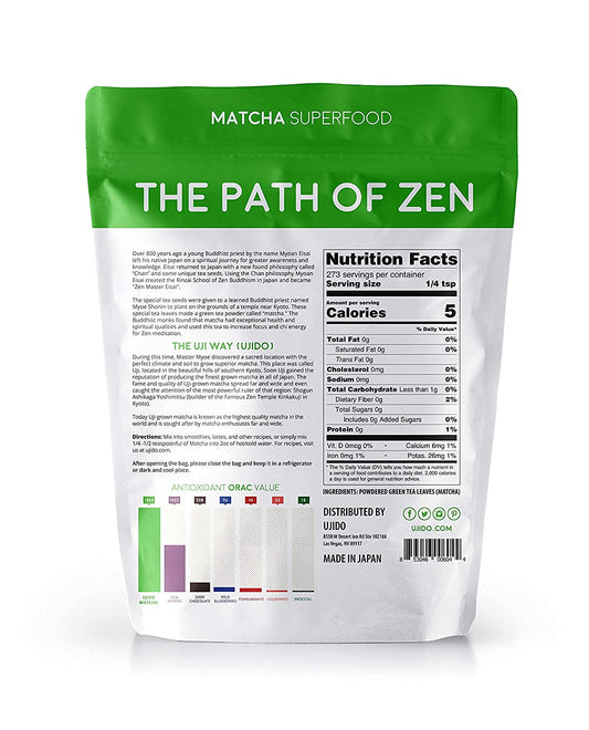 Ujido The Path Of Zen Japanese Matcha Green Tea Powder Ceremonial Blend (12 Oz)