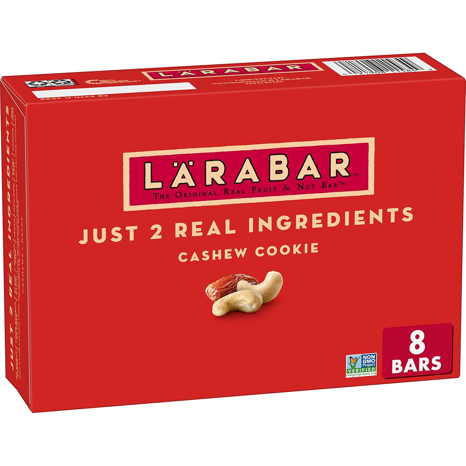 Larabar Cashew Cookie, Gluten Free Vegan Fruit & Nut Bar, 1.7 Oz Bars, 8 Ct