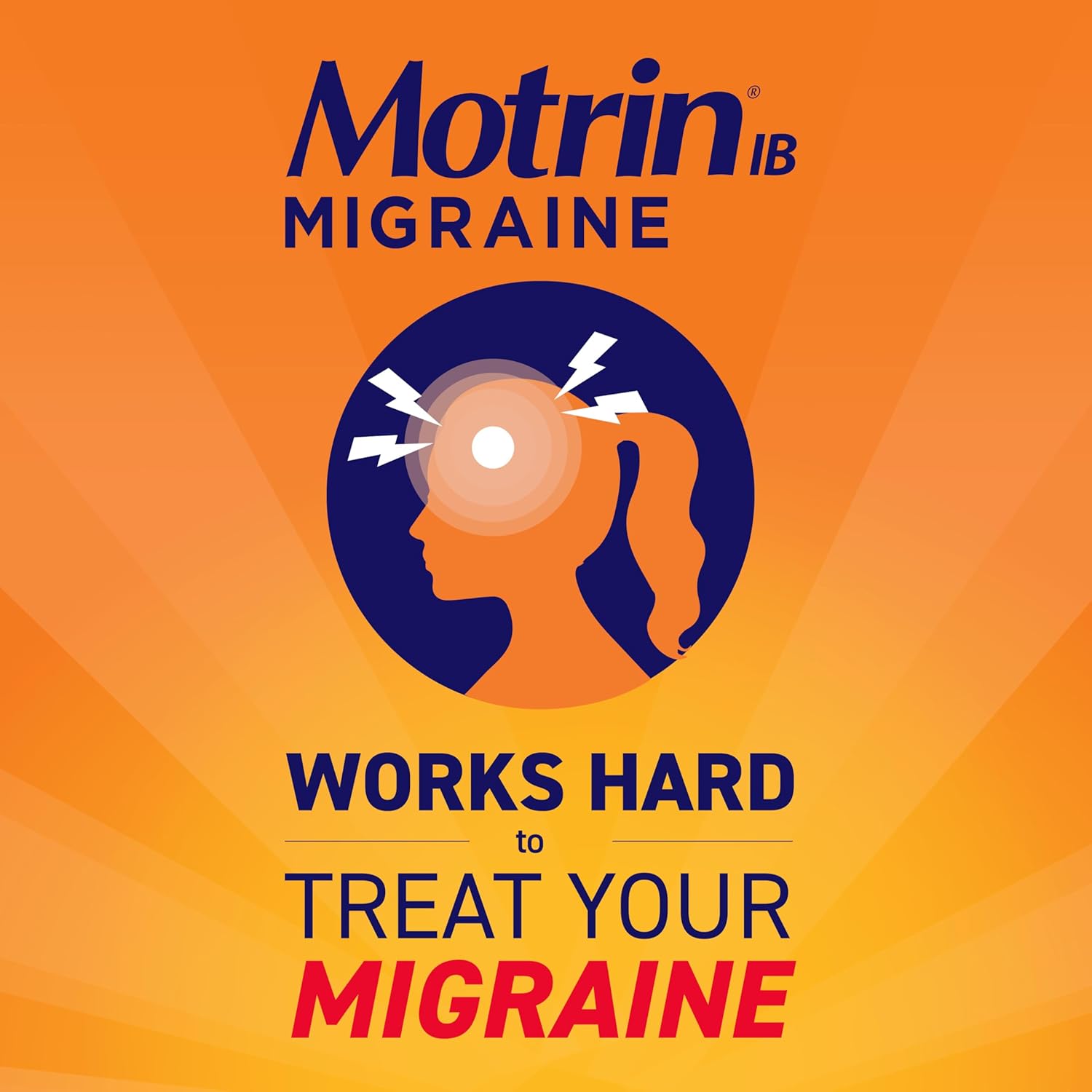 Motrin IB Migraine Liquid Gel Caps, Ibuprofen 200 mg, Migraine Relief Medicine, 80 Ct : Health & Household