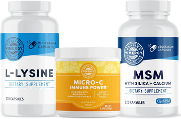 Vimergy Msm (120 Caps) L-Lysine (270 Caps) And Micro-C Immune Power Tm * (250G) Bundle