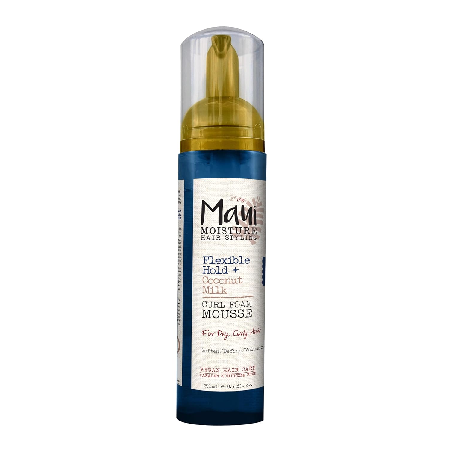 Maui Moisture Flexible Hold + Coconut Milk Curl Foam Mousse, For Curly Hair Styling, No Drying Alcohols, Parabens Or Silicone, 8.5Oz