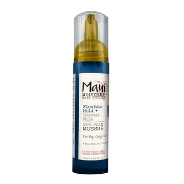 Maui Moisture Flexible Hold + Coconut Milk Curl Foam Mousse, For Curly Hair Styling, No Drying Alcohols, Parabens Or Silicone, 8.5Oz