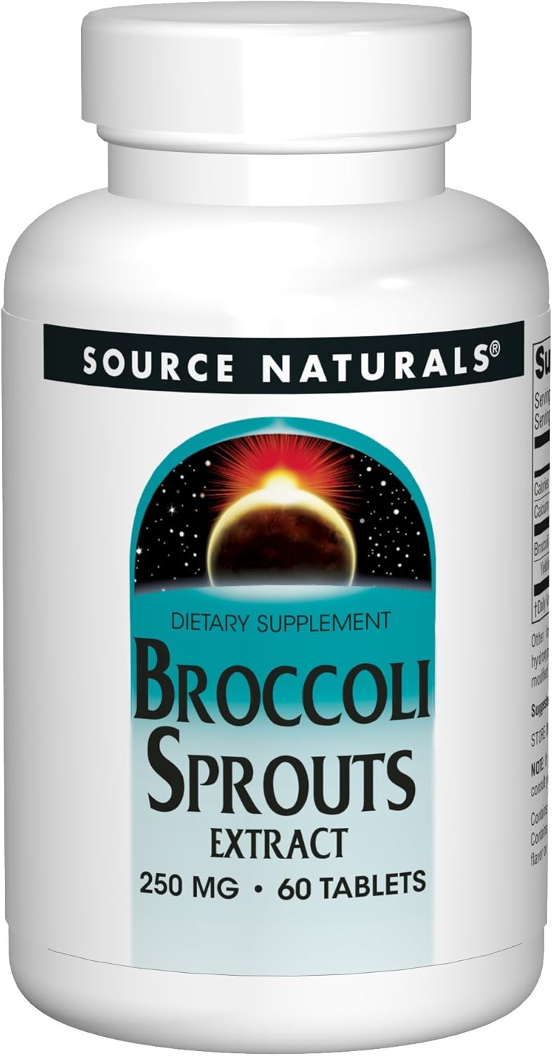 Source Naturals Broccoli Sprout Extract 250Mg Powerful Superfood Supplement, Source Of Sulforaphane, Fiber & Calcium - 60 Tablets