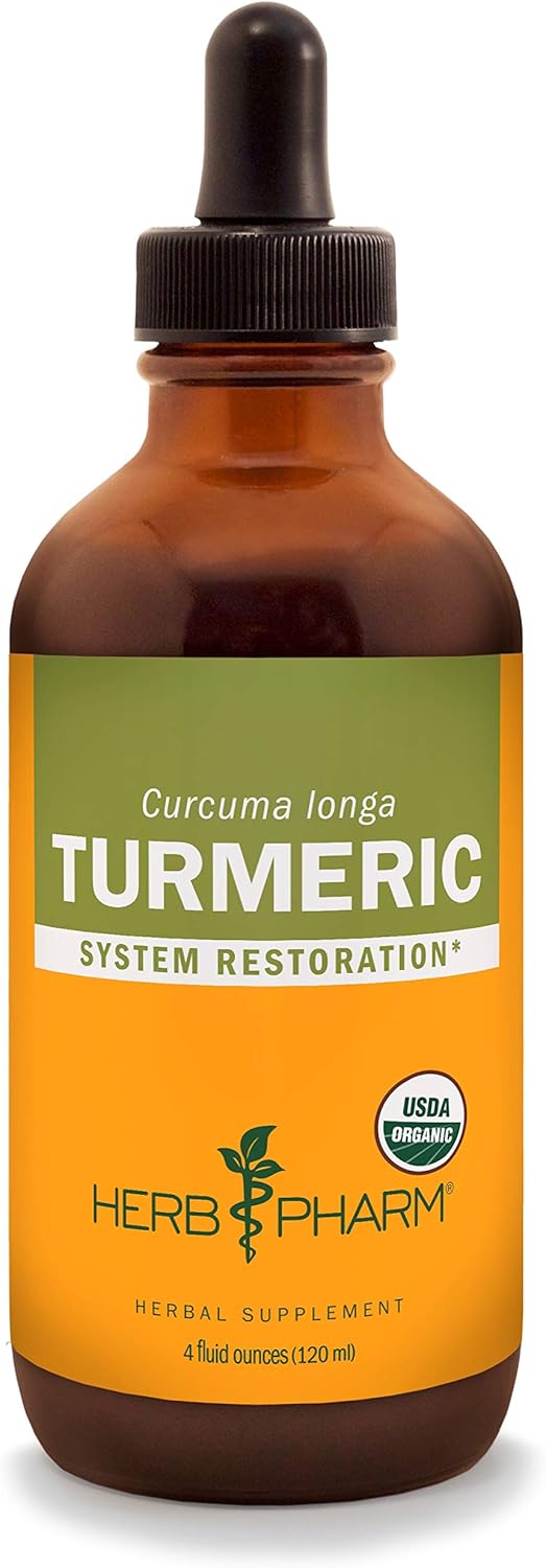 Herb Pharm Certified Organic Turmeric Root Liq Extract for Musculoskeletal System Support -