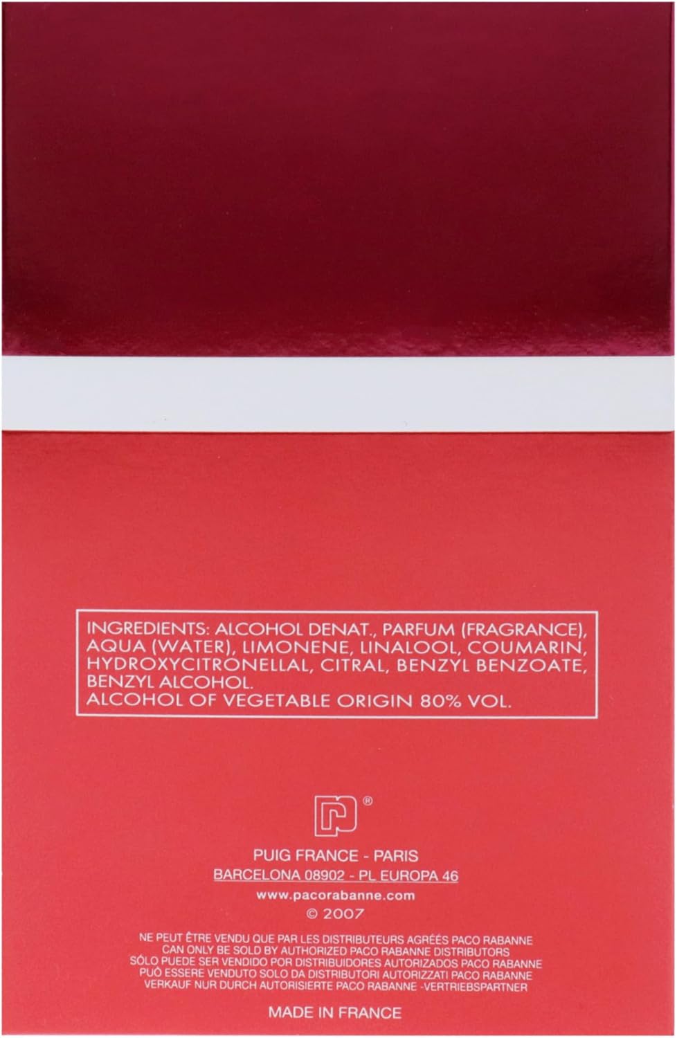 Paco Rabanne Ultrared Man Eau De Toilette 100Ml