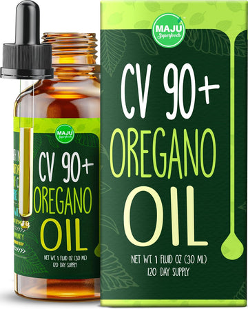 MAJU Oregano Oil Drops, Potent 90%+ Carvacrol (1 fl oz) Wild Mediterranean Essential Oil of Oregano Liquid, Aceite de Oregano, Immune and Seasonal Support, Compare to Organic