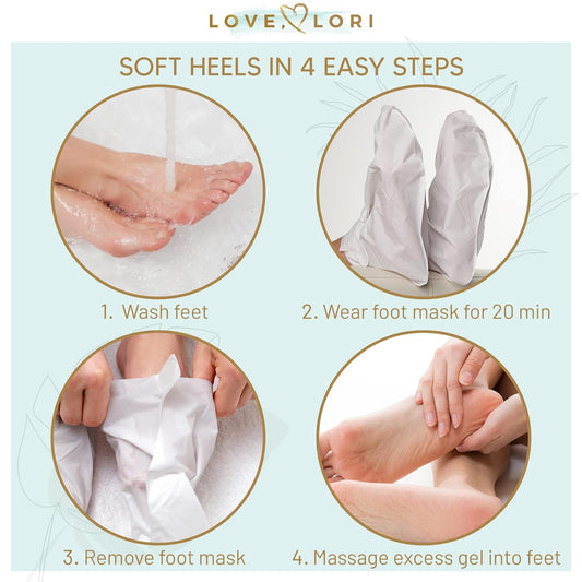 Love, Lori Foot Moisturizer Socks (10 Pack) - Foot Mask Moisturizing For Dry Cracked Feet & Heel - Feet Mask For Baby Feet - Foot Care For Women - Self Care Spa Gifts For Women