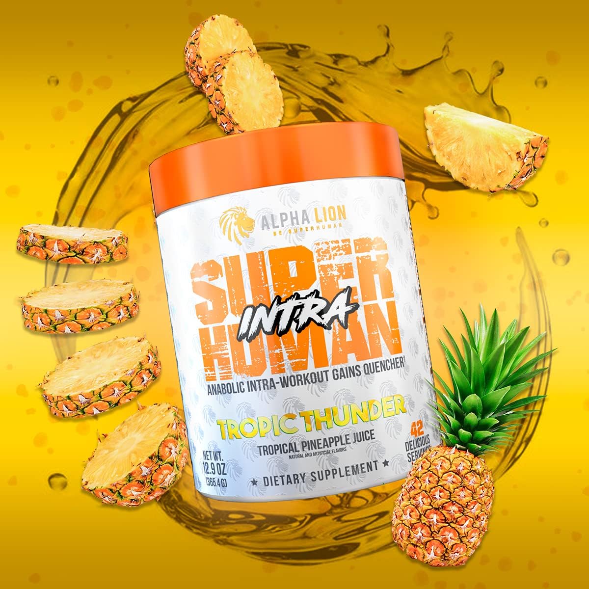 ALPHA LION Superhuman Intra Workout Powder for Men & Women, Amino Acids Drink, Muscle Recovery Supplement, BCAA Powder, Electrolytes & Hydration Mix (42 Servings, Tropical Pineapple Juice Flavor) : Clothing, Shoes & Jewelry