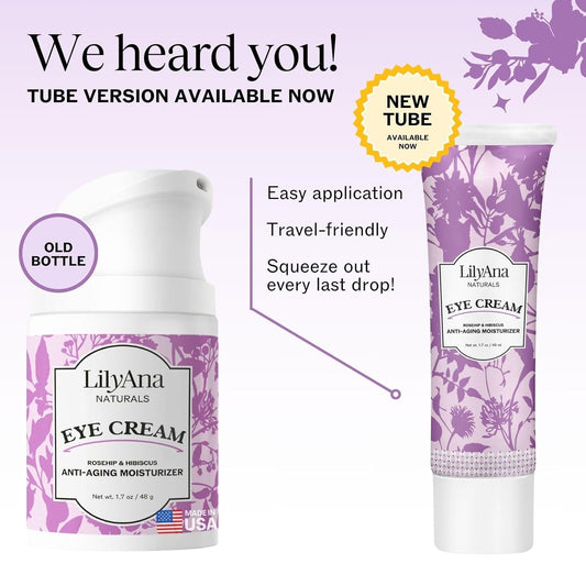 Lilyana Naturals Eye Cream For Dark Circles And Puffiness, Under Eye Cream For Wrinkles And Bags, Anti Aging Eye Cream Helps Improve Dryness; For Sensitive Skin - 1.7 Oz - Made In Usa