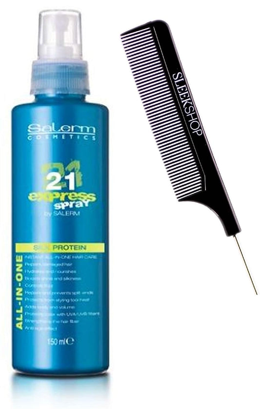 Salerm Cosmetics 21 Express Spray Instant All-In-One Conditioner (W/Sleek Comb) Salerm21 B5 Hair Conditioner Silk Protein (5.04 Oz / 150 Ml) : Beauty & Personal Care