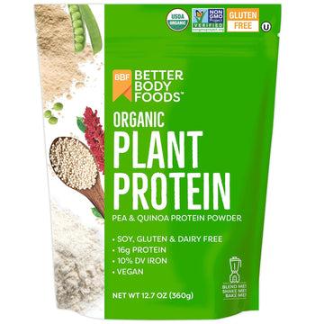 BetterBody Foods Organic Plant Based Protein Powder, - 16g of Protein,