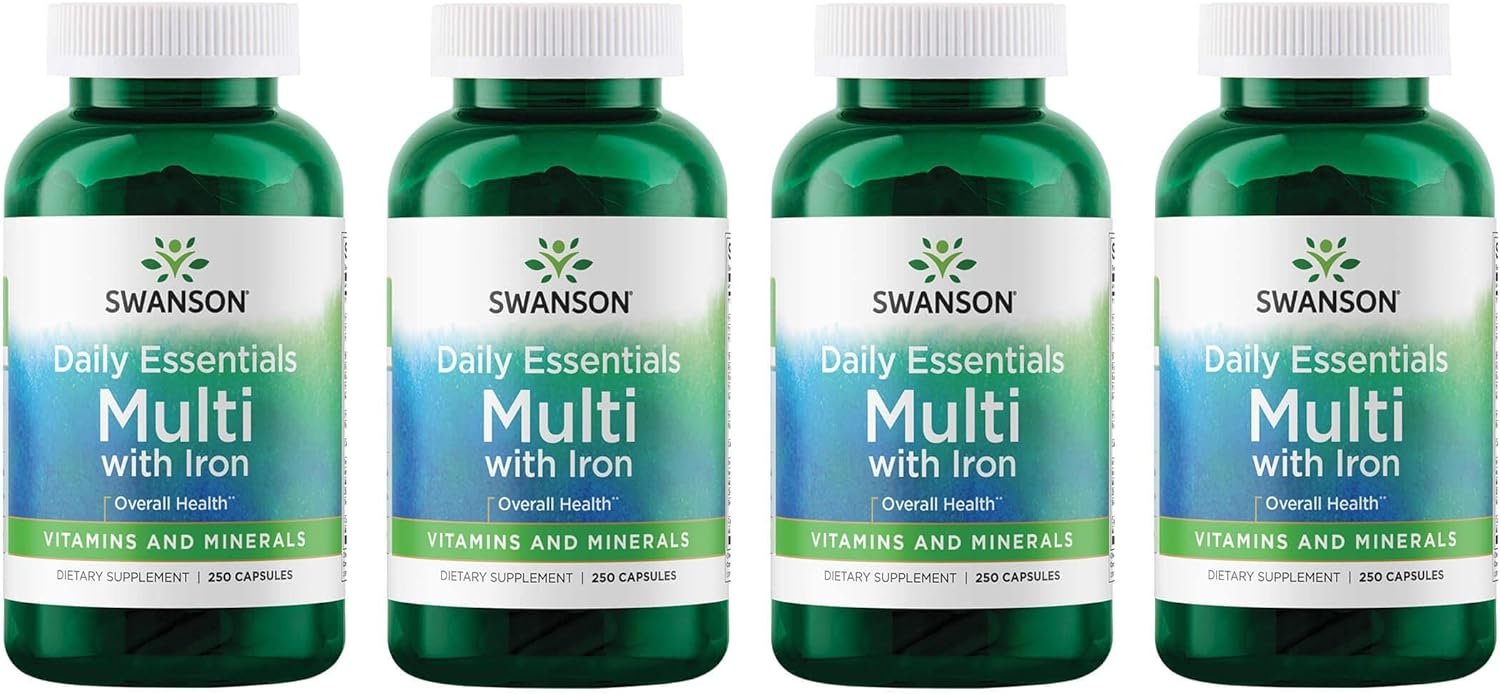 Swanson Multi And Mineral Daily Men'S Women'S Multivitamin Multimineral Health Supplement 250 Capsules (4 Pack)