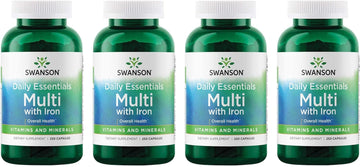 Swanson Multi And Mineral Daily Men'S Women'S Multivitamin Multimineral Health Supplement 250 Capsules (4 Pack)