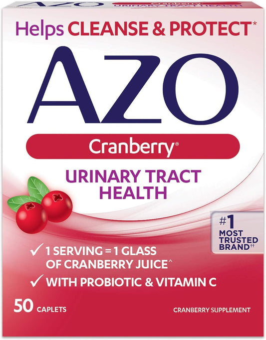 AZO Cranberry Urinary Tract Health Dietary Supplement Caplets - 50 Ct., Pack of 6 : Health & Household