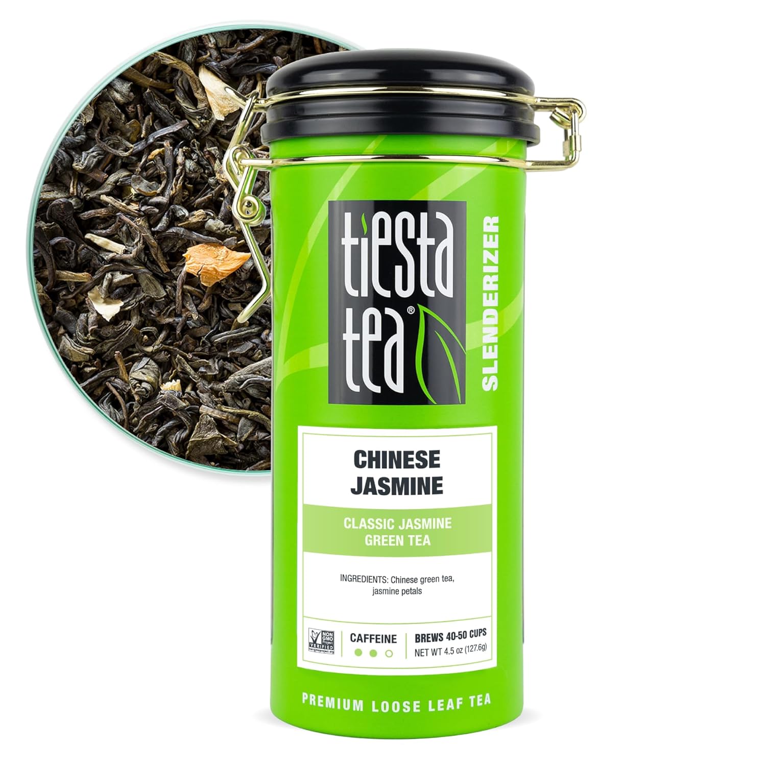 Tiesta Tea - Chinese Jasmine, Classic Jasmine Green Te, Premium Loose Leaf Tea Blend, Medium Caffeinated Green Tea, 50 Cups - 4.5 Ounce Refillable Tin