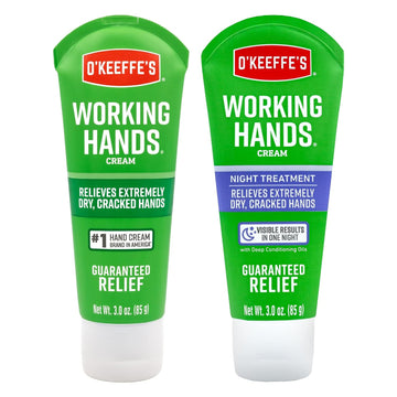 O'Keeffe'S Working Hands Hand Cream; 3 Oz Tube And Night Treatment Hand Cream; 3 Oz Tube