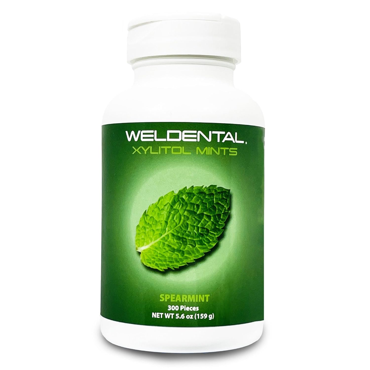 Weldental Xylitol Mints 300 Tablets, Spearmint Flavor, Xylitol Increases Saliva Production, Helps Moisten Dry Mouth
