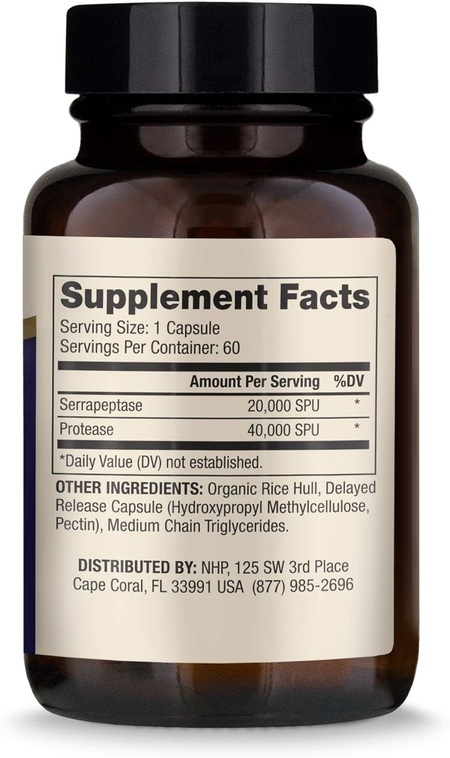 Dr. Mercola Serrapeptase Enzymes, 60 Servings (60 Capsules), Supports Overall Immune Health*, non GMO, Soy Free, Gluten Free