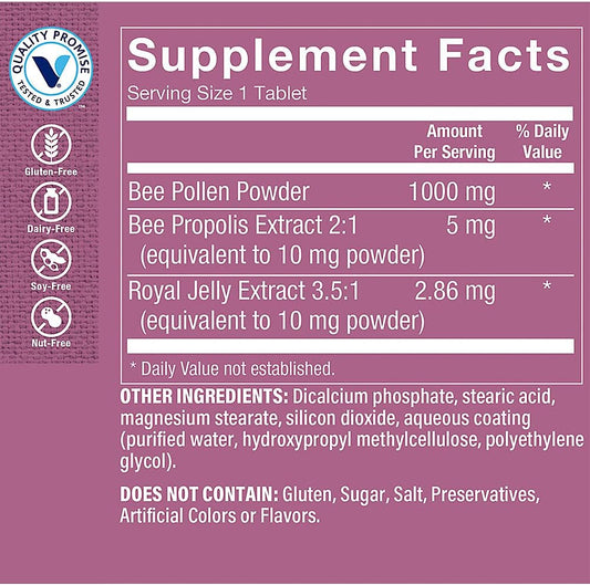 The Vitamin Shoppe Bee Pollen Complex 1,000MG, Superfood with Bee Prop