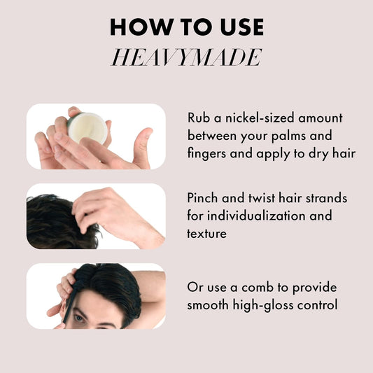 Hanz De Fuko Heavymade – Premium Men’S Hair Styling Pomade For An Extreme Hold, High Shine Finish – Water-Based, Humidity-Resistant Styler For Achieving Various Hairstyles – 2 Oz, Travel Size