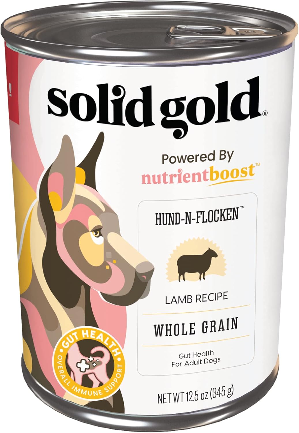 Solid Gold Canned Dog Food For Adult & Senior Dogs - Nutrientboost Hund-N-Flocken Made With Real Lamb And Healthy Whole Grains - High Calorie, High Protein Wet Dog Food - 6Ct/12.5Oz Cans