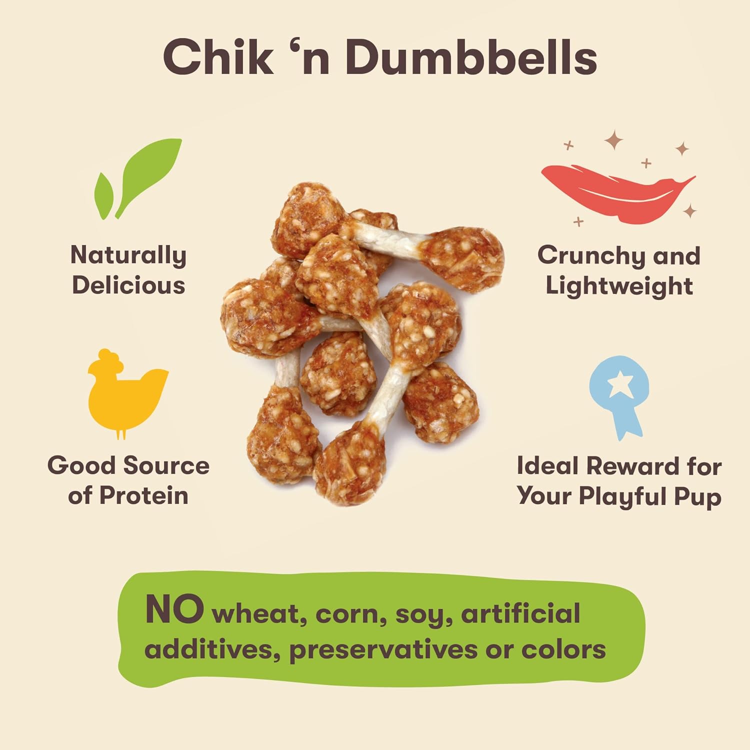 Pet 'n Shape Chik 'n Rice Dumbbells - All Natural Dog Treats, Chicken, 3 oz, 10403 : Pet Snack Treats : Pet Supplies