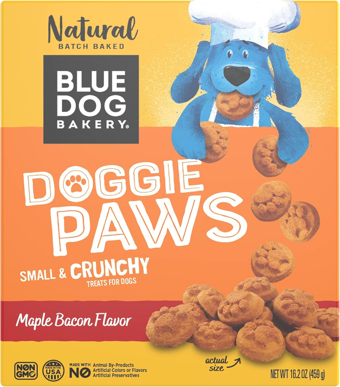 Blue Dog Bakery Natural Dog Treats, Doggie Paws, Maple Bacon Flavor, 16.2Oz (6 Count)