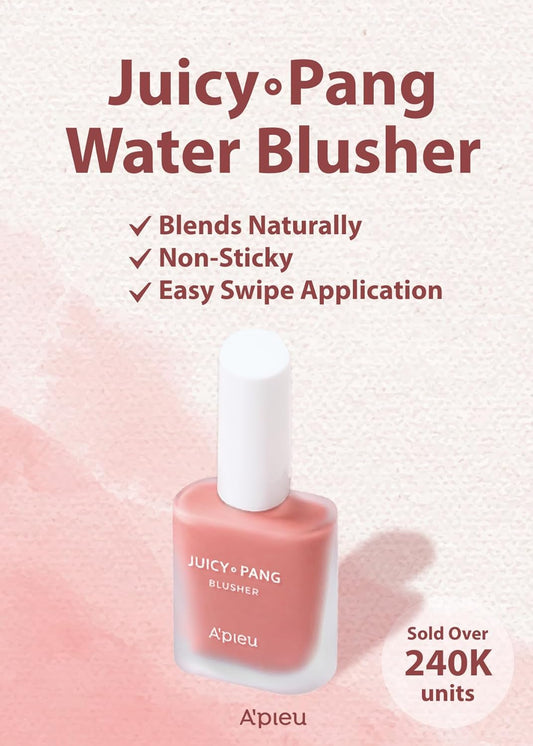 A'Pieu Juicy-Pang Water Blusher [Pk03] (0.31 Fl Oz) - Dewy-Liquid Cheek Color With Fruity Tint And Soft Blendable Texture. Fruit Extract Blend, Rose Flower Water