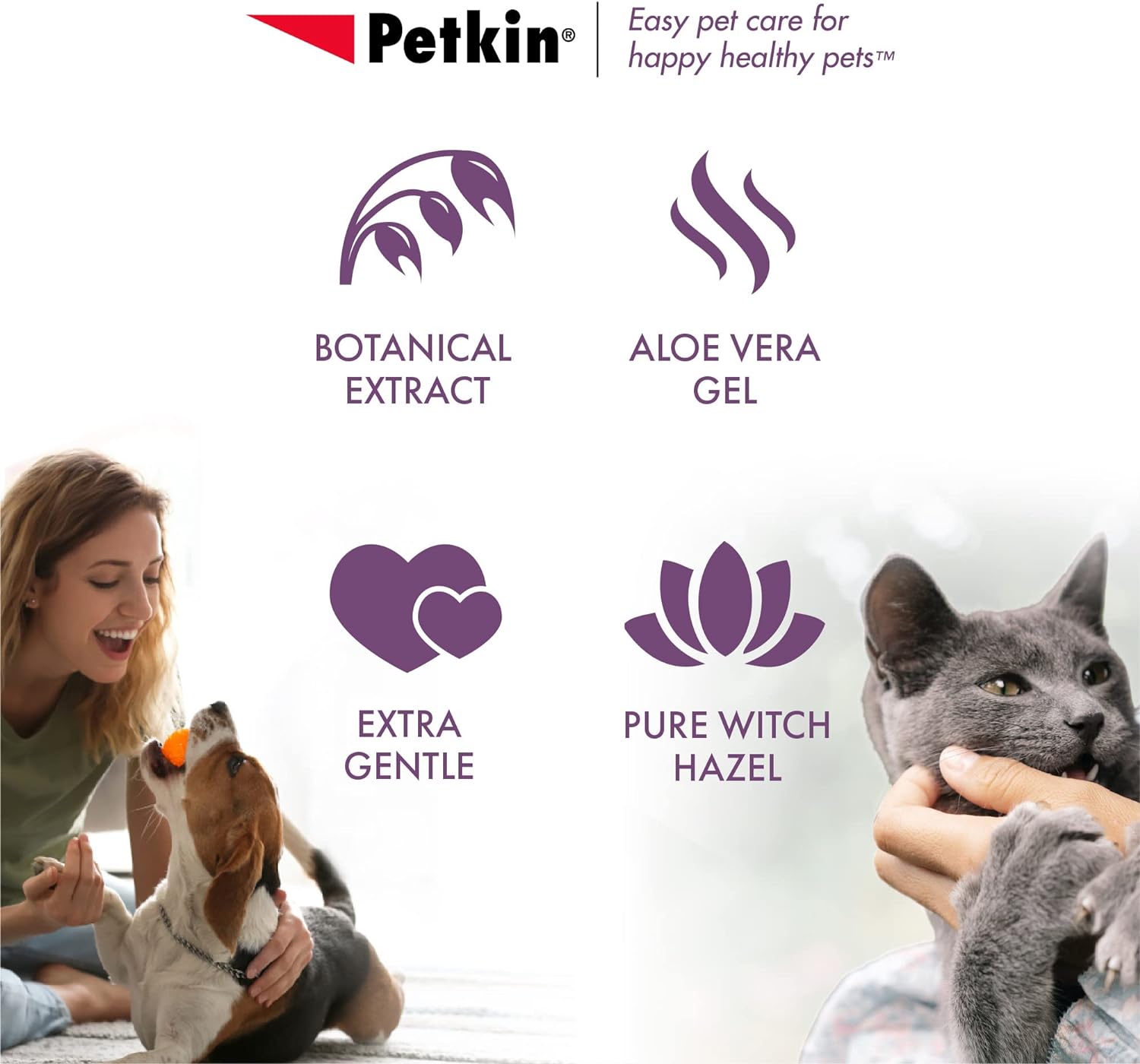 Petkin Jumbo Pet Ear Wipes, 80 Extra Moist Wipes, 2 Pack -Soothing & Deodorizing Pet Ear Cleaner to Remove Dirt, Odor, & Wax-Safe, Convenient, & Easy to Use Pet Wipes for Dogs, Cats, Puppies & Kittens