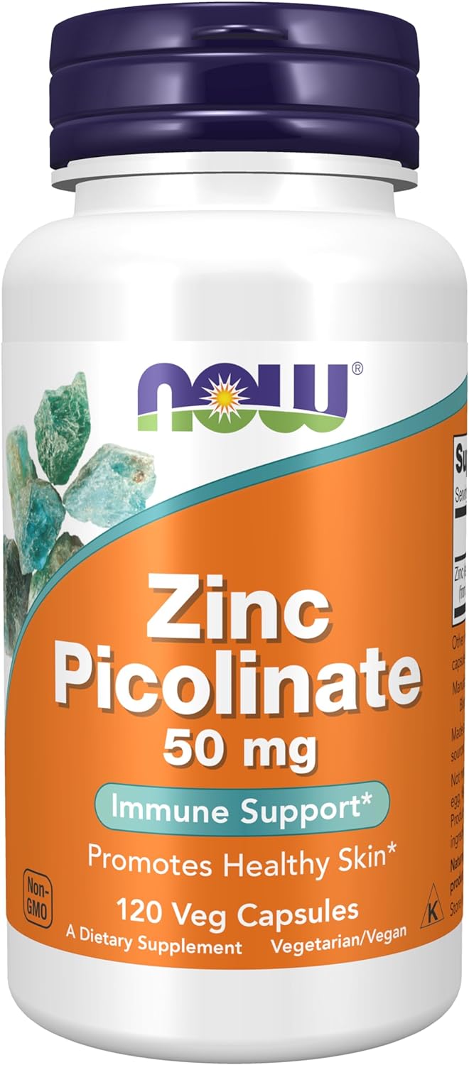 NOW Supplements, Zinc Picolinate 50 mg, Supports Enzyme Functions*, Im