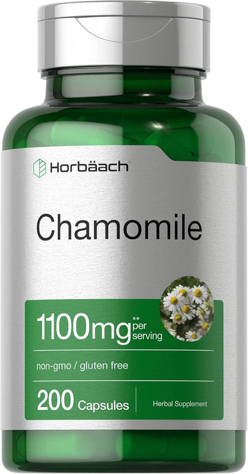 Horbäach Chamomile Flower 1100Mg | 200 Capsules | Non-Gmo, Gluten Free Supplement