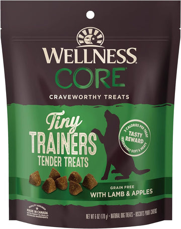 Wellness Core Soft Tiny Trainers (Previously Petite Treats), Natural Grain-Free Dog Treats For Training, Made With Real Meat, No Artificial Flavors (Lamb & Apple, 6 Ounce Bag)