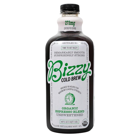 Bizzy Cold Brew Coffee Organic Espresso Blend Unsweetened 48Oz, Green