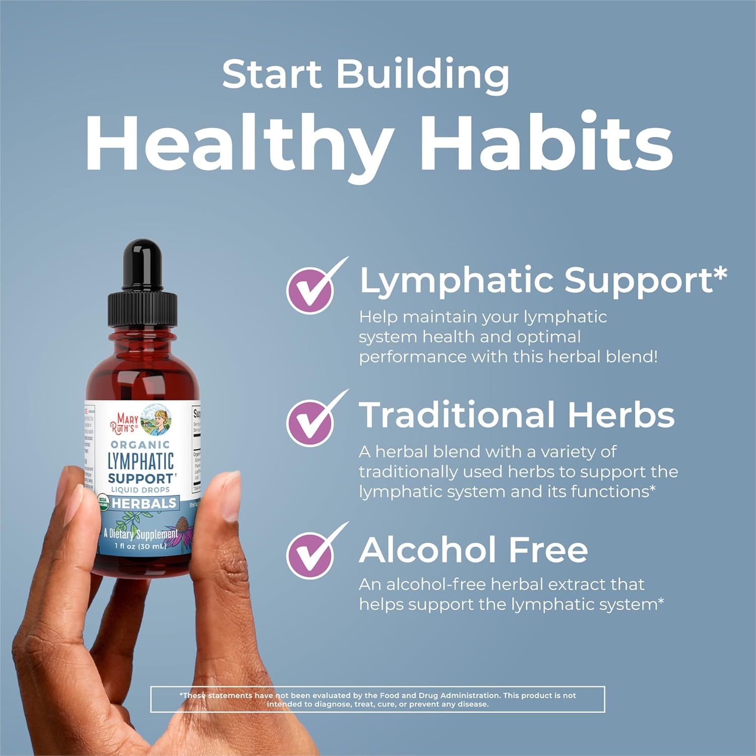 Maryruth Organics Lymphatic Support Drops | Usda Organic Lymphatic Cleanse Immune Support Supplement| Lymphatic Support With Echinacea & Elderberry | Blue Vervain | Vegan | Non-Gmo | 30 Servings : Health & Household