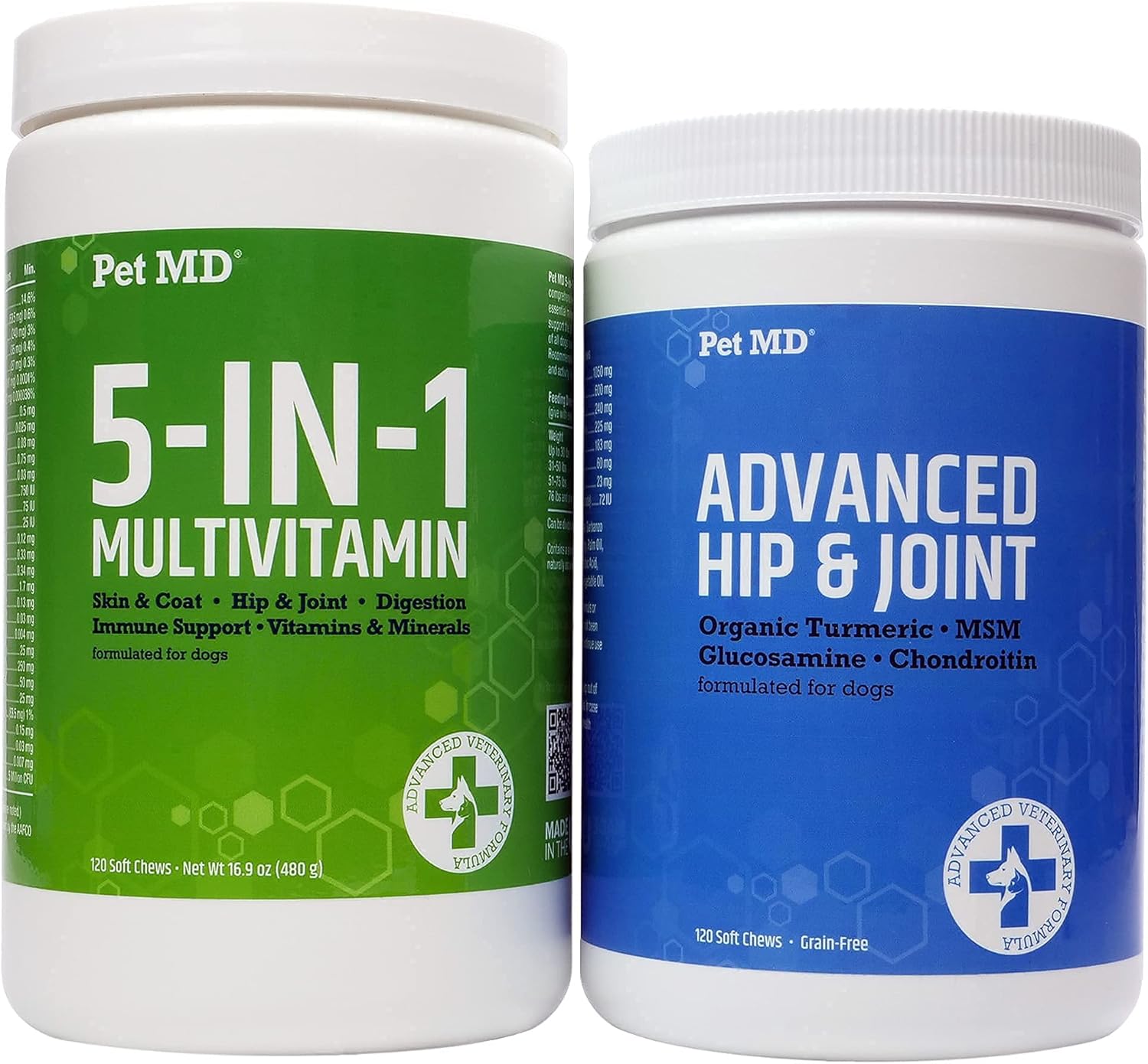Pet Md 5In1 Multivitamin & Advanced Hip & Joint Soft Chew Bundle