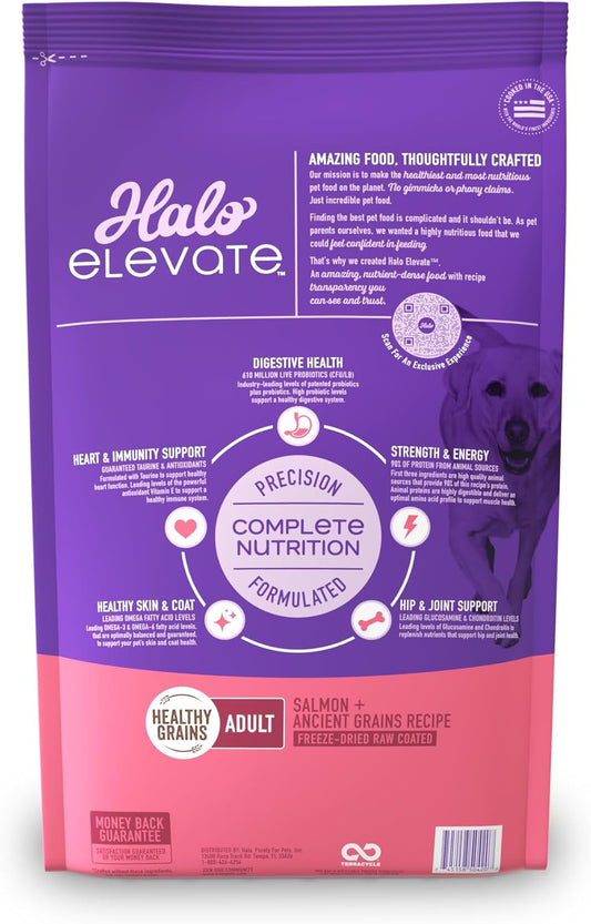 Halo Elevate Dry Dog Food, Healthy Grains Salmon Recipe, 20Lb