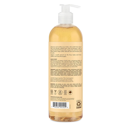 Sheamoisture Baby Wash And Shampoo Raw Shea, Chamomile & Argan Oil For Delicate Skin And Hair Baby Care With Shea Butter, 19.2 Oz