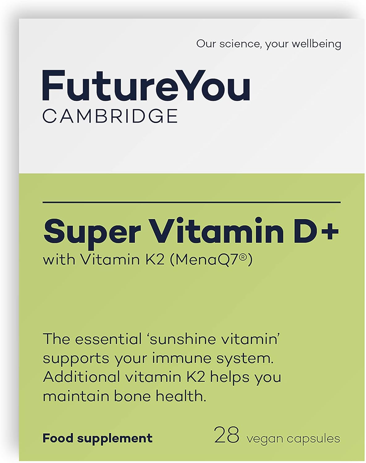 Super Vitamin D+ Supplements – High Strength D3 And K2 Vitamin Capsules For Bone Health And Density – Vitamins For Tiredness And Fatigue – Vitamin D Tablets By Futureyou Cambridge