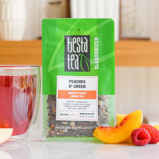 Tiesta Tea - Peaches N´ Green | Smooth Peach Green Tea | Premium Loose Leaf Tea Blend | Medium Caffeinated Green Tea | Make Hot Or Iced Tea & Brews Up To 25 Cups - 1.5 Ounce Resealable Pouch