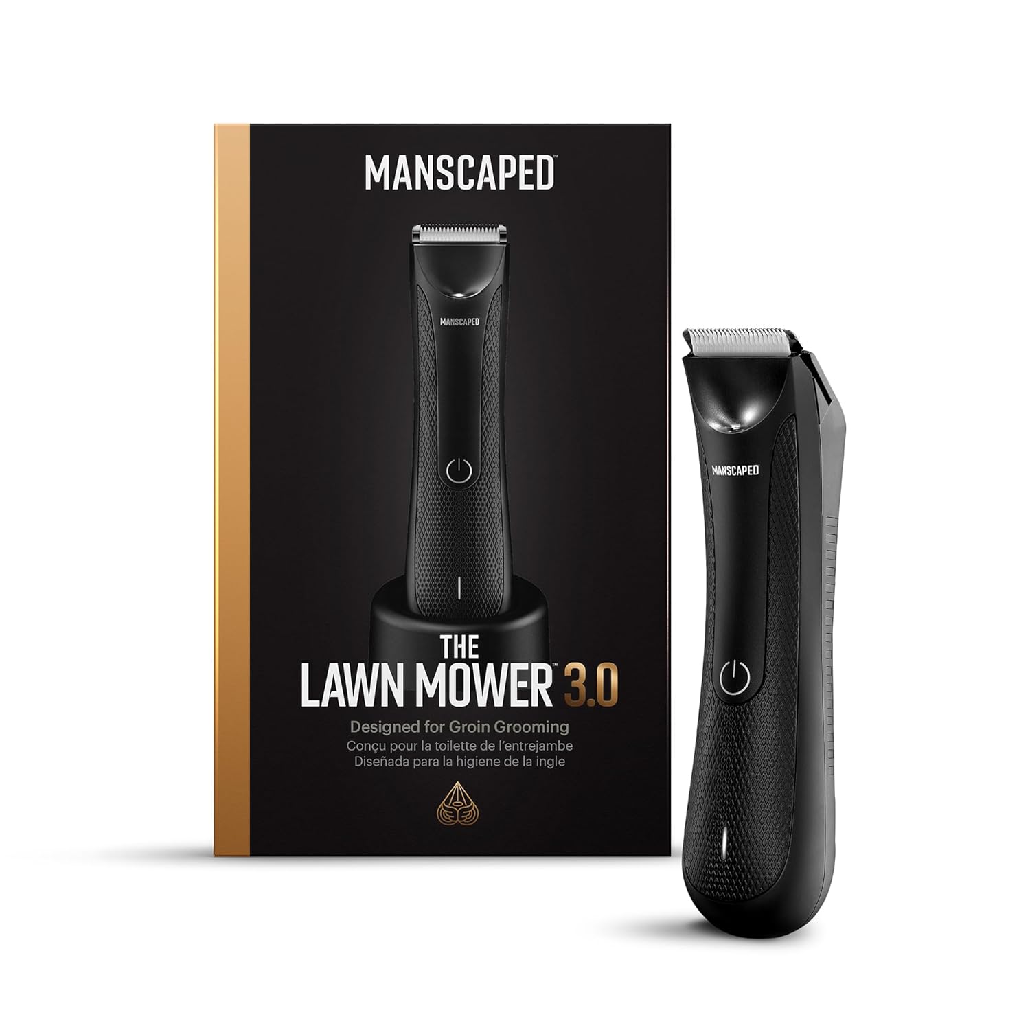 Manscaped® Electric Groin Hair Trimmer, The Lawn Mower® 3.0, Replaceable Ceramic Blade Heads, Waterproof Wet/Dry Clippers, Standing Recharge Dock, Ultimate Male Body Hair Razor